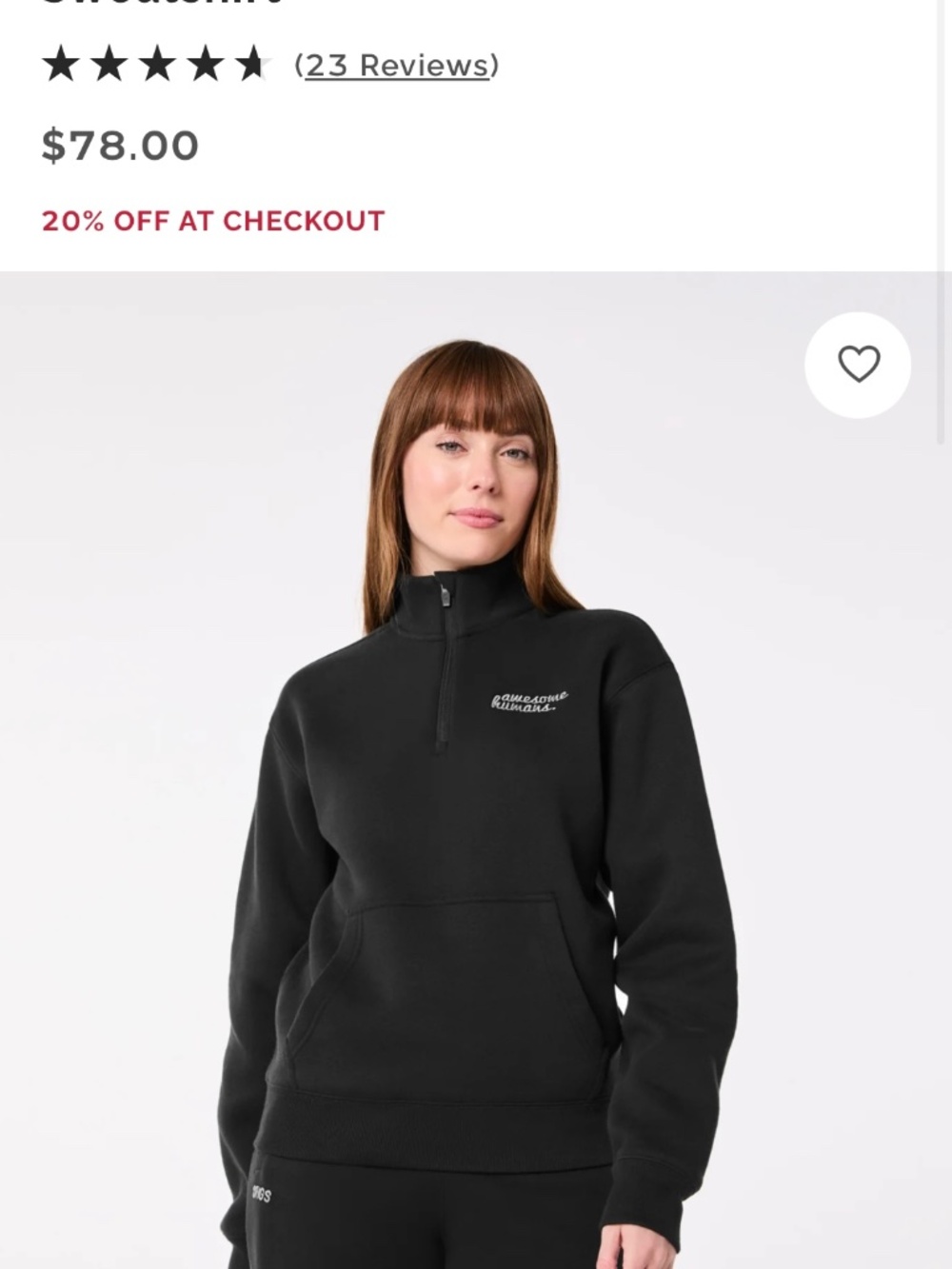 Figs quarter zip sweatshirt women’s M